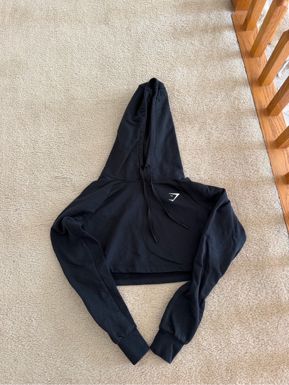 Gymshark Black Hooded Sweatshirt with Subtle Logo